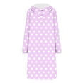 thumbnail image 5 of Miluxas Polka Dots Printed Long Sleeve Hoodie for Woman Zip up Hoodies Knee Length Sweatshirt Jackets Casual Loose Hoode Coat Purple S(S), 5 of 5