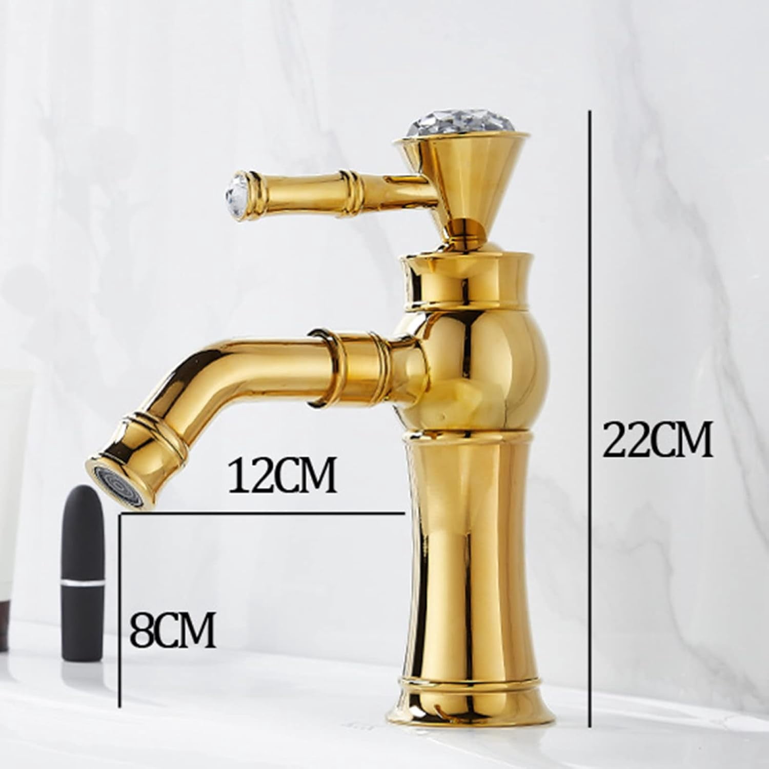 Antique Brass Bathroom Sink Faucet Gold, 360 Degree Swivel Spout Bathroom Sink Faucet, Single Hole Single Handle Bathroom Sink Faucet, High