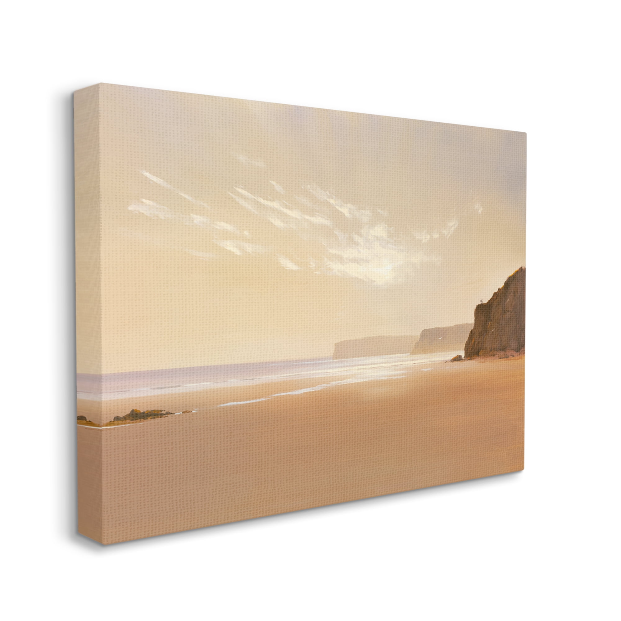 Stupell Industries Brown Beach Landscape Landscape Photography Gallery Wrapped Canvas Art Print Wall Art, 30 x 24