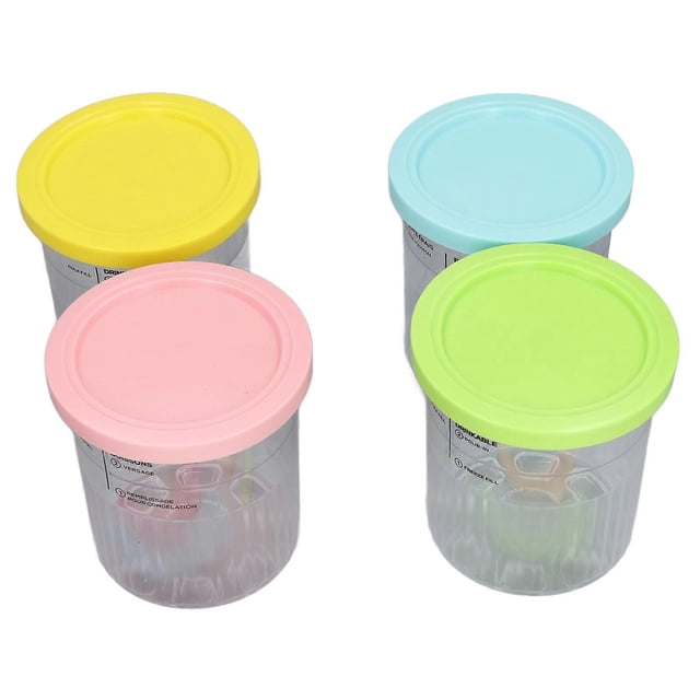 4PCS Baby Food Storage Jar 701‑800ml Ice Cream Storage Containers Cream Storage Replacement Cups for Children