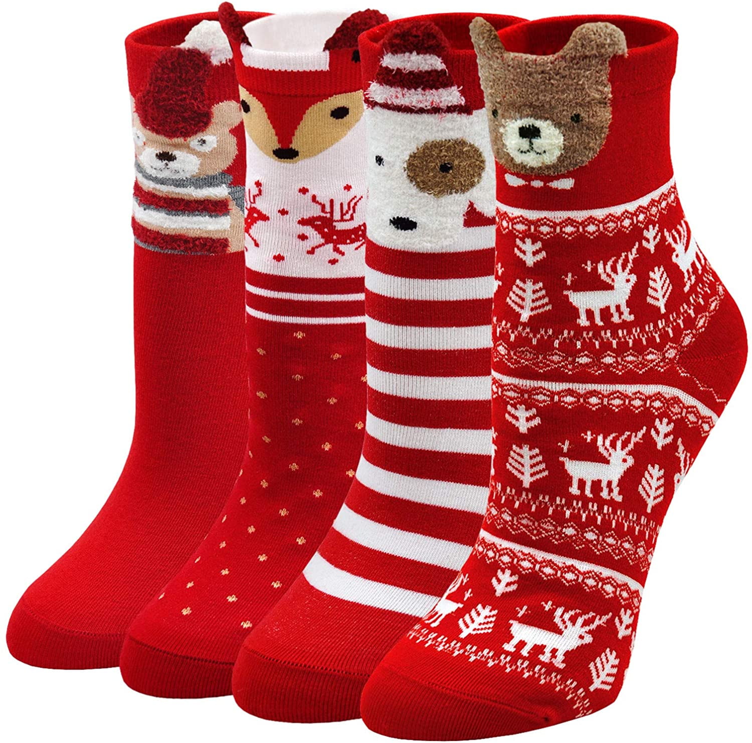 Festive Socks lot de 2 paires chaussettes bouclées bébé Noël 3 tailles 