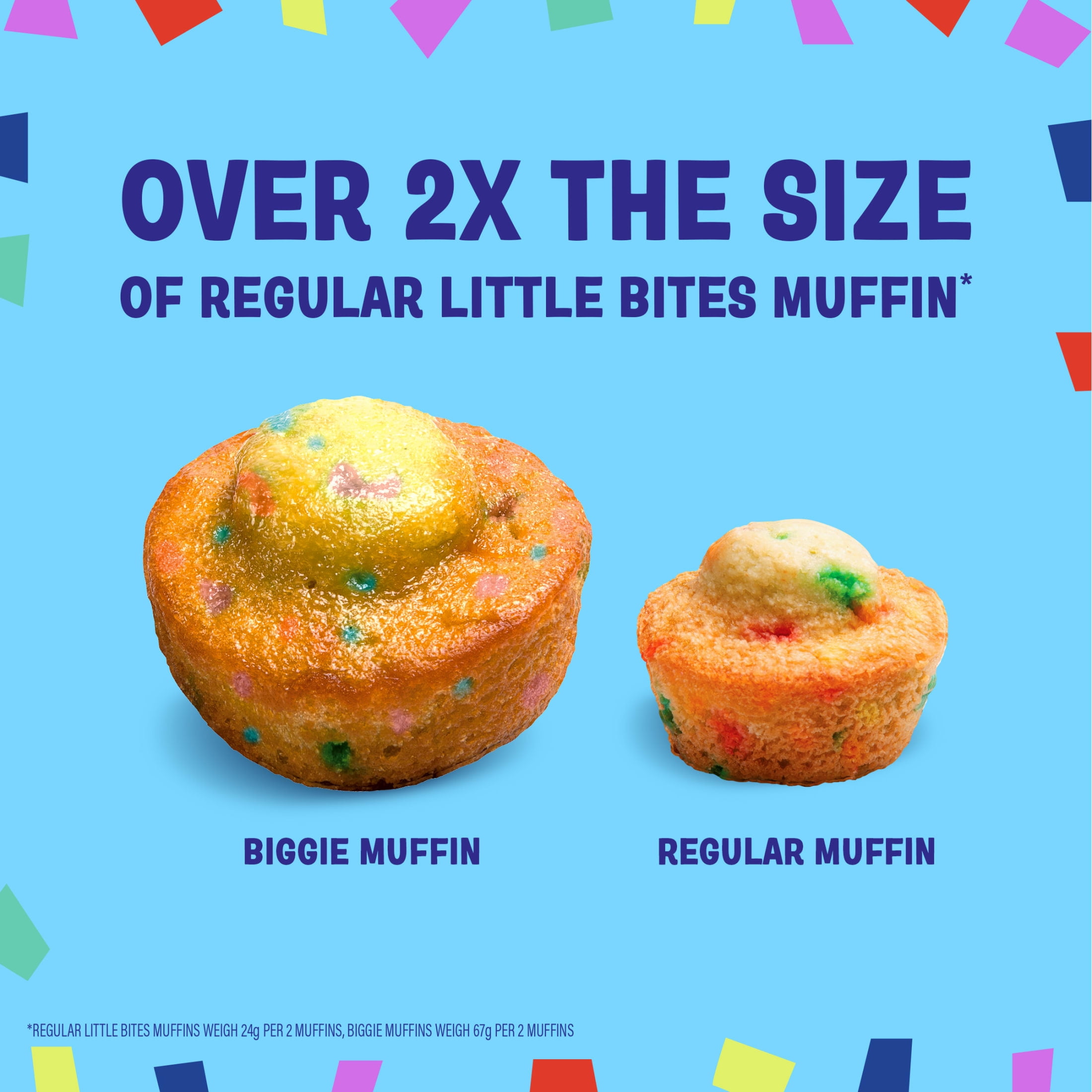 Little Bites Bring On The Party Cake Biggie Muffins, 4 Count, Cake and Sprinkles Muffins, 4.75 oz Pouch