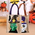 thumbnail image 3 of Dserhfy Halloween Candy Bag Reusable Trick or Treat Tote Bag Pumpkin Witch Ghost Printed Halloween Canvas Bag Large Grocery Bag, 3 of 8