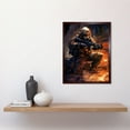 thumbnail image 2 of Army Warfare Desert Sniper Explosion Flames Oil Painting Soldier Action Scene Art Print Framed Poster Wall Decor 12x16 inch, 2 of 5