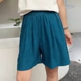 thumbnail image 4 of Women's Plus Size Solid Shorts with Pockets Elastic Waist Casual Summer Bottoms, 4 of 6