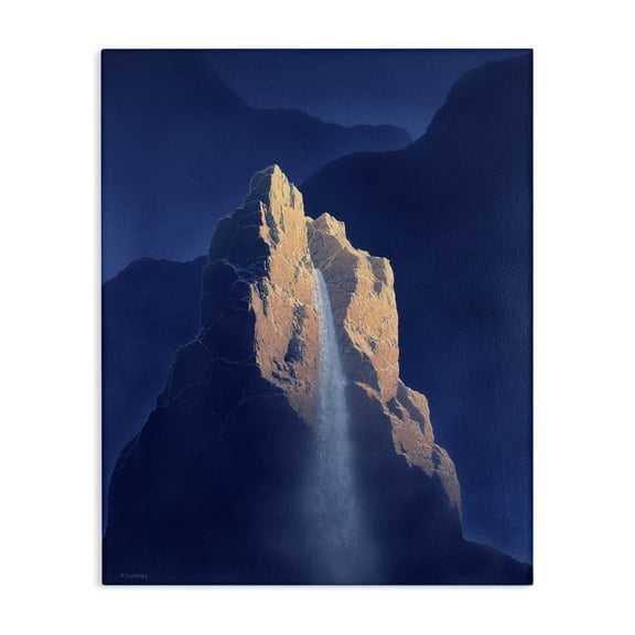 Stupell Industries Transitional Surreal Stone Cliff Waterfall Canvas Art, 16 x 20, by Richard Courtney