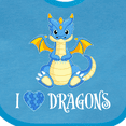 thumbnail image 4 of Inktastic I Love Dragons with Cute Blue Dragon Boys or Girls Baby Bib, 4 of 4