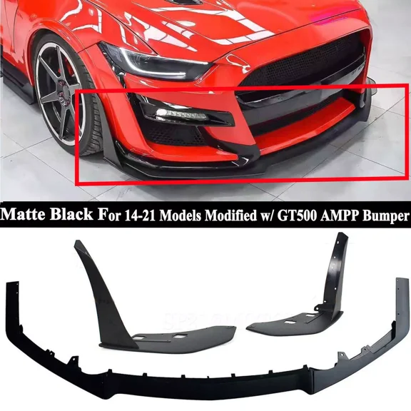 For Ford Mustang 2014-2021 GT500 AMPP Bumper Front Lip &Corner Winglet Splitter