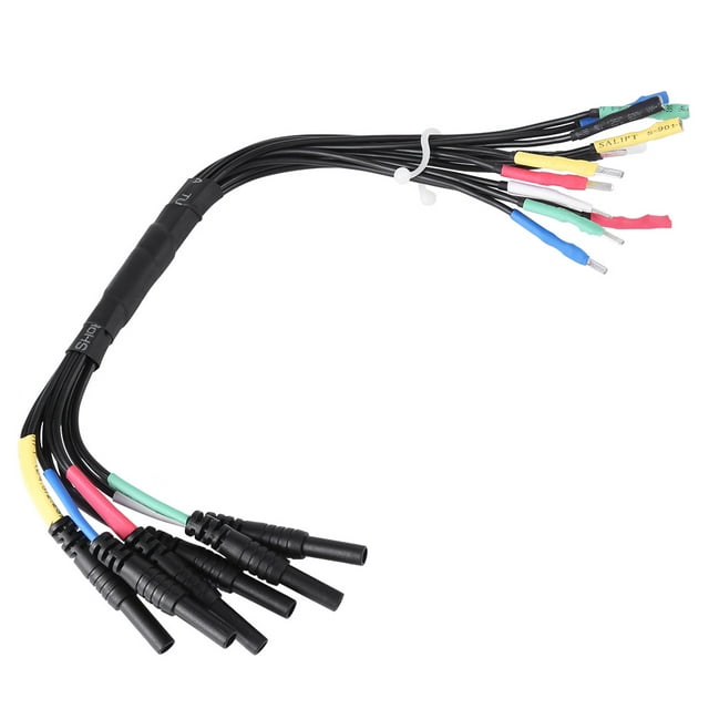 HT306 Cables de ruptura universales de 6 canales, cables de prueba Juego de cables de ruptura de soldadura para osciloscopio de diagnóstico automático(negro)