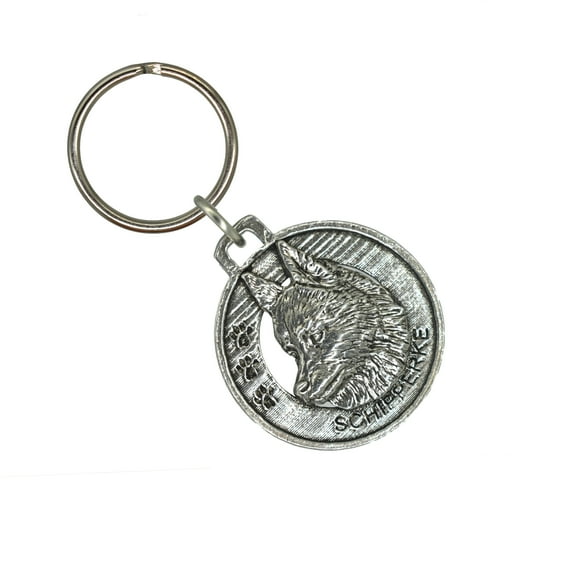 Schipperke Keychain, D156KC, 1 1/2 Inch, Dog, Spitz, Metal, Pet, Gift, Handmade in the USA, Diverse Dog Breed Designs Available, 100% American Made