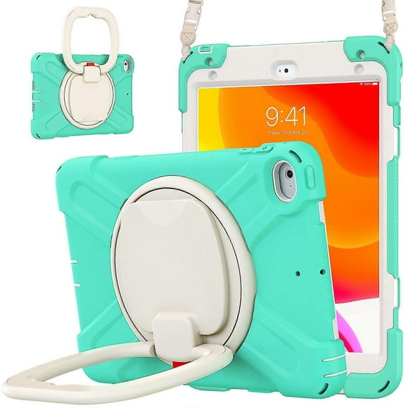 Color Matching Case For Ipad Mini 4/5 With Shoulder Strap, Big Adjustable Ring Stand, Pen Holder, Shock Protection Cover