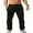 Black, variant on Fortune Summer Men Pants Breathable Solid Color Trousers Casual Elastic Waist Pants M-3XL