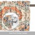 thumbnail image 6 of Boho Floral Valance Curtain for Windows Orange Theme Abstract Traditional Ethnic Flowers Rod Pocket Curtain Valances Short Window Treatments Panels for Kitchen Bathroom Laundry Basement 42 x 18 Inch, 6 of 9