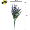 thumbnail image 2 of Morttic 8 Bundles Artificial Flowers Fake Outdoor Plants Faux UV Resistant Lavender Flower Plastic Shrubs Indoor Outside Hanging Decorations (Purple), 2 of 8