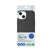 onn Protective Gel Phone Case for iPhone 17e / iPhone 16e / iPhone 15 / iPhone 14 / iPhone 13 - Black