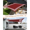 thumbnail image 3 of Red Geometric Sun Shade Sail 14'x18' Rectangle Outdoor Shade Canopy, Country Farm Traditional Chinese Tile Porch Shades Outdoor Sun Blocking Screen, Sunshade Cloth Covers for Patio/Deck/Garden, 3 of 5