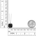 thumbnail image 2 of Gem Stone King 10K White Gold Black Onyx and White Created Sapphire Pendant Necklace for Women (5.77 Cttw, Gemstone December Birthstone, Cushion Checkerboard 12MM, 18 inch Chain), 2 of 5