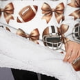 thumbnail image 3 of Oversized Wearable Blanket Hoodie,Football Helmets with Bows Pattern Sherpa Blanket Hoodie with Super Pockets,Super Warm Fuzzy Pullover for Women & Men, 3 of 6