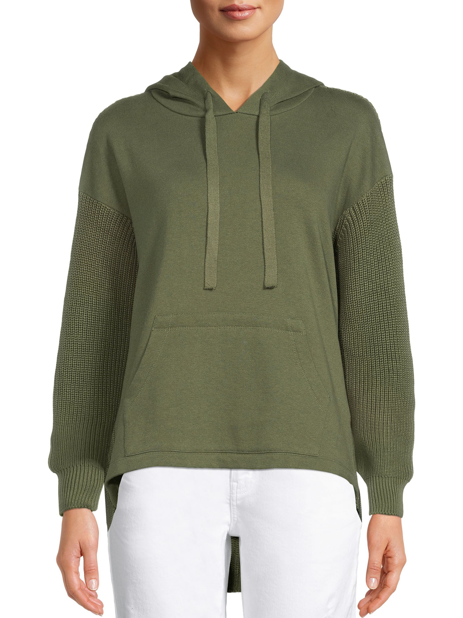 Time and Tru Women’s Mixed Media Hoodie