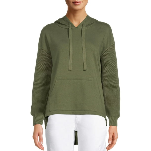 Time and Tru Women’s Mixed Media Hoodie