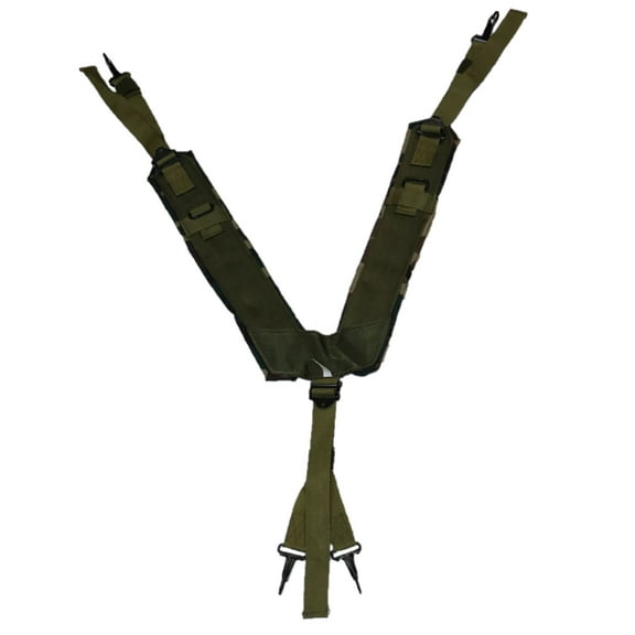 McGuire Gear Suspenders, GI Style Y- Shaped Woodland Camo Suspenders, Imported