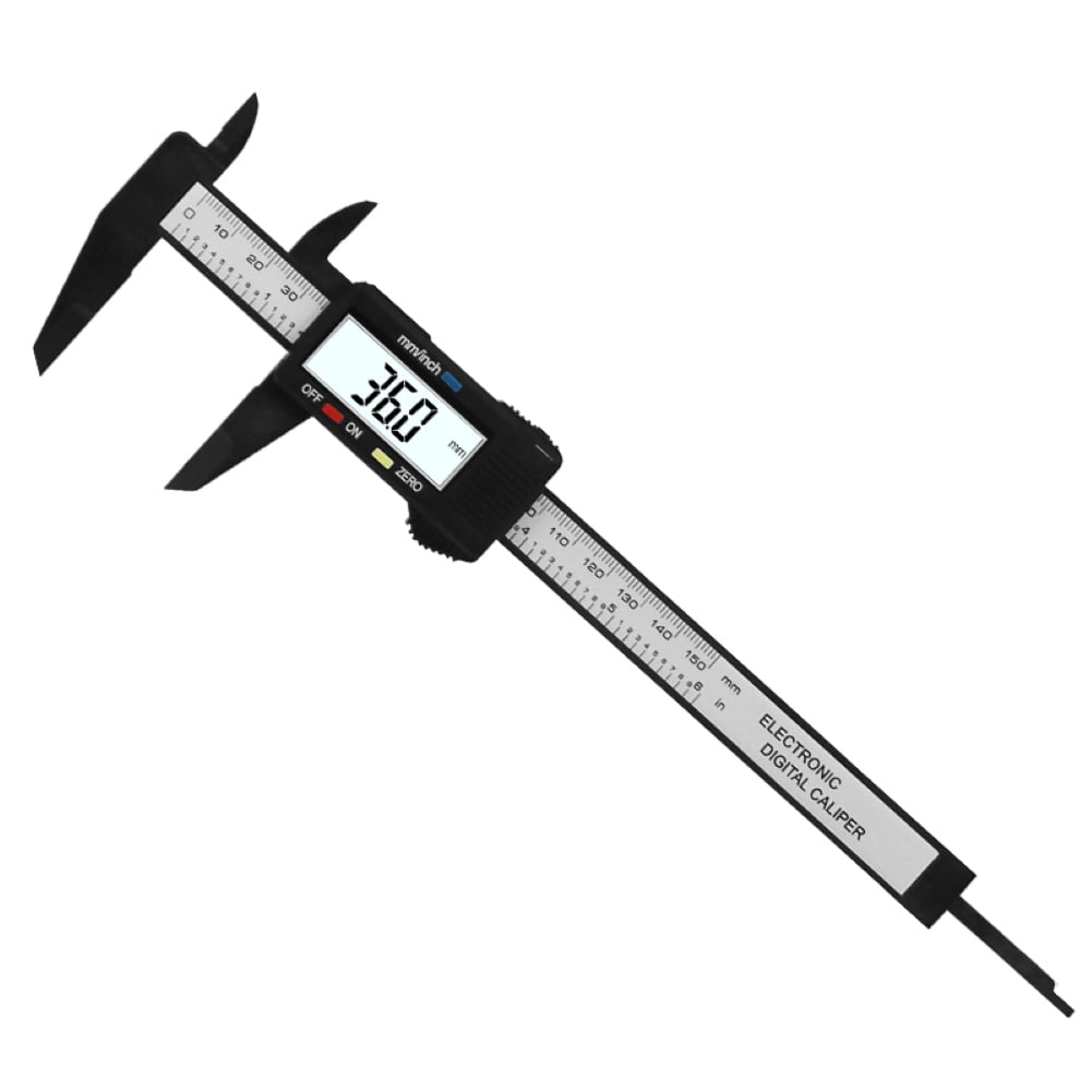 Electronic Digital Caliper, Plastic Vernier Caliper, Caliper Measuring Tool  with Inch/Millimeter Conversion, Extra Large LCD Screen, 0-6 Inch/0-150 mm,  Auto Off Featured Micrometer Ruler 