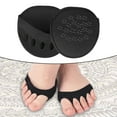 thumbnail image 4 of Five Toe Forefoot Pads, Absorbs Shock Soft Reusable Non Slip Friction Half Insoles Invisible Socks Toe Separator Black, 4 of 8