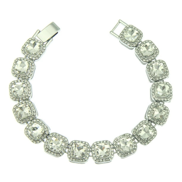 Collar de cadena cubana con diamantes cuadrados cortos y llenos de diamantes de estilo hip hop para hombre, accesorios para discotecas, discotecas y bailes callejeros