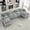 Light Grey, variant on AISWORD 145" U Shaped Cloud Modular Sectional Sofa, Corduroy Deep Seat Couch with Storage Console, USB Ports & Cup Holders for Living Room, Black