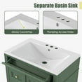 thumbnail image 4 of Bathroom Vanity with Sink 30 Inch, Bathroom Storage Cabinet With 3 Drawers, Cabinet Door Organizer & Adjustable Shelf, Green, 4 of 7