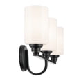 thumbnail image 4 of 55226BK Kichler Lighting Gioe - 3 Light Bath Vanity-10.5 Inch Tall and 24.25 Inch Wide-Black Finish-White Glass Color, 4 of 6