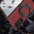 thumbnail image 5 of Decase for Samsung Galaxy Z Fold 6 Case with Magnetic 360° Rotation Stand,Compatible with Mag-safe, Military Grade Shockproof Case, Carbon Fiber Texture Design for Samsung Galaxy Z Fold 6,Red, 5 of 9