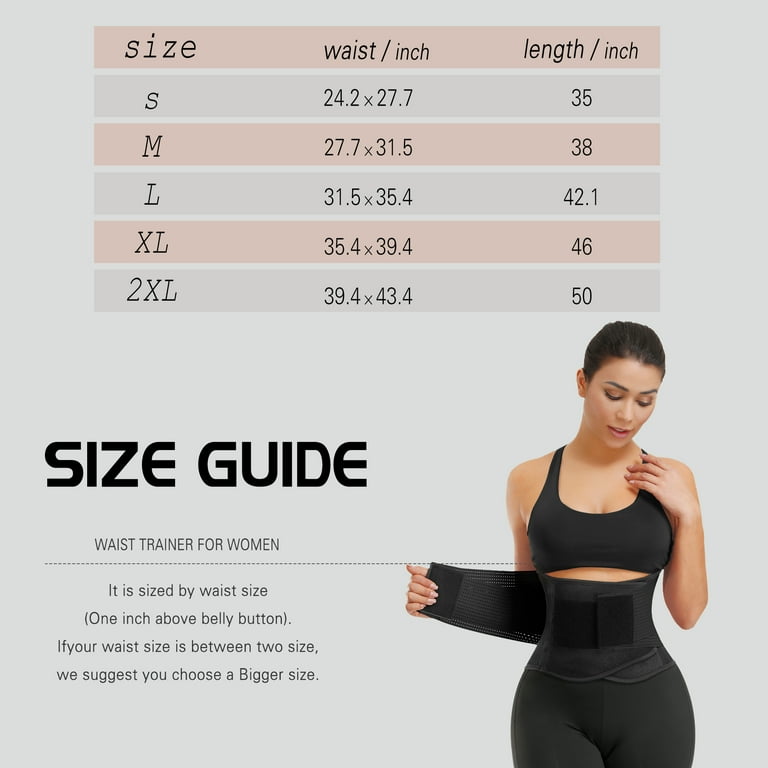 VENUZOR Women s Waist Trainer Trimmer Belt for Weight Loss Tummy Control Back Support and Slimming Walmart