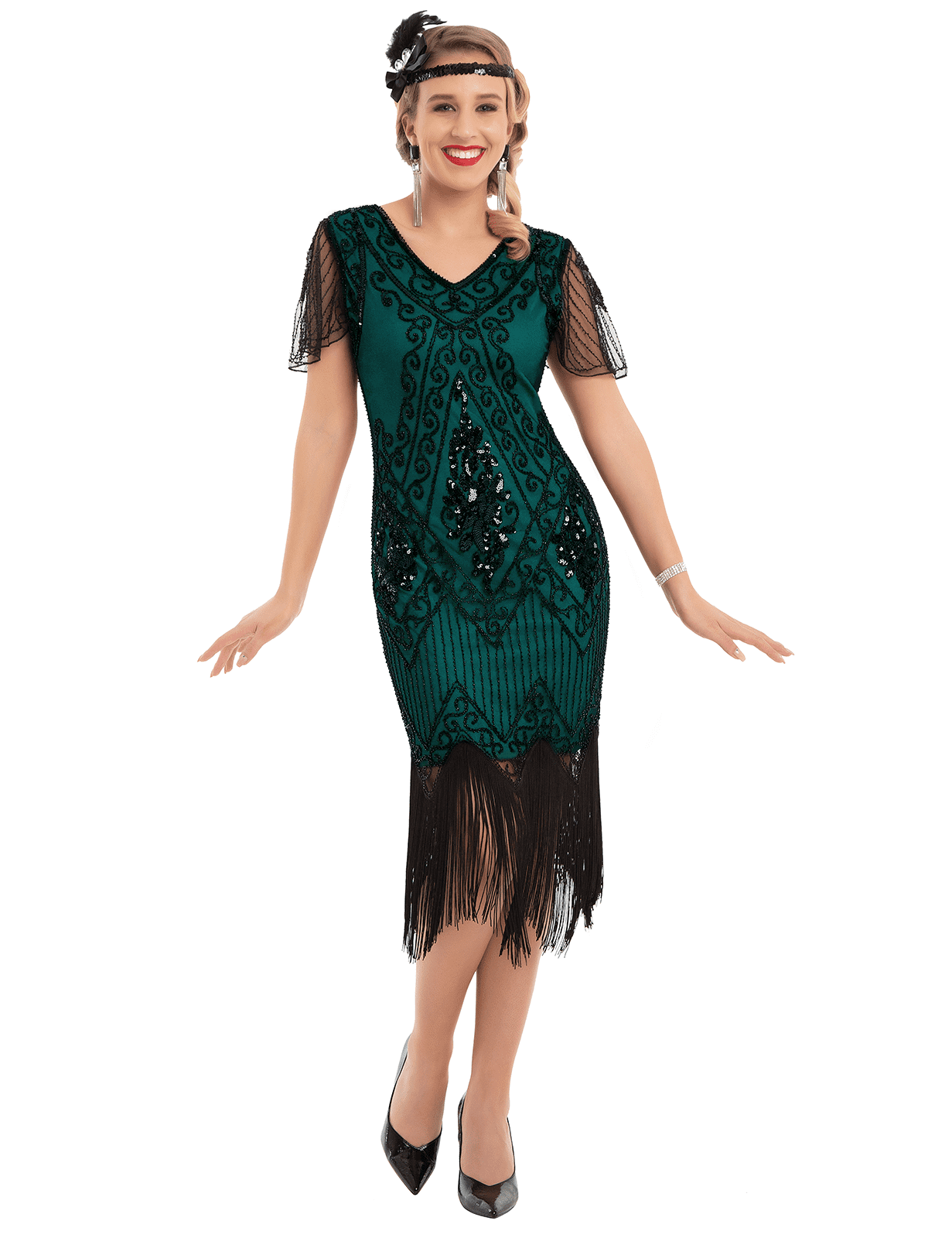 Cap sleeve hotsell flapper dress