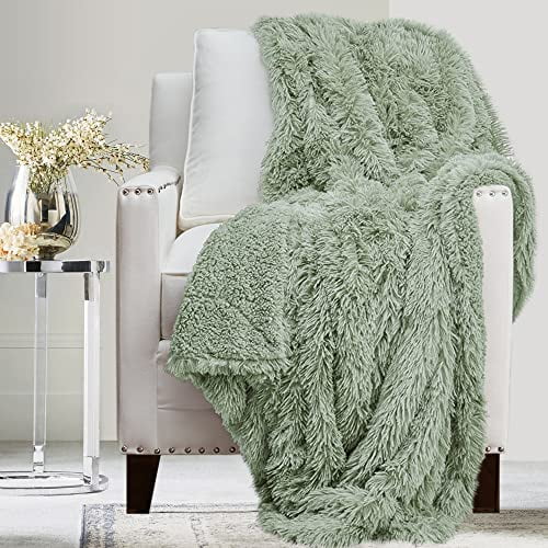 The Connecticut Home Company Soft Fluffy Warm Shag and Sherpa Throw