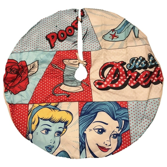 Disney Princess Retro Christmas Tree Skirt 48 inch Diameter