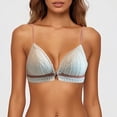 thumbnail image 2 of Brasier Tela de Mantequilla Sujetador con Tirantes Finos de Encaje con Copa Triangular Pequeña Francesa Fina con Botones Delanteros y Traseros para Mujer sin Aro de Acero Grande, 2 of 3