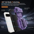 thumbnail image 5 of Rugged Phone Case for Google Pixel 11 / 11 Pro, Military Grade Shockproof Cover with Sliding Camera Lens Protector, 2-Way Kickstand, Anti-Slip, Heavy Duty Full-Body Drop Protection ﻿,Purple, 5 of 8
