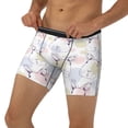thumbnail image 3 of Picia Hand Drawn Rabbit Pattern Men's Athletic Long Leg Briefs , Performance Stretch Underwear，Moisture-Wicking, 3 of 7
