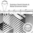 thumbnail image 3 of Modern Geometric Shower Curtain Blue, Waterproof Shower Curtains and Polyester Bath Curtain for Bathroom, Textured Fabric Shower Curtain Set with 12 Hooks, Machine Washable, 72 x 72 inch, 3 of 6