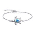 thumbnail image 1 of Pulsera de tortuga de ópalo azul Pulsera de plata de ley Joyería para mujer Nueva edición Pulsera ajustable de nivel 4, ajustable de 5.9 à 8.07 pulgadas, plata de ley, ópalo azul, 1 of 3