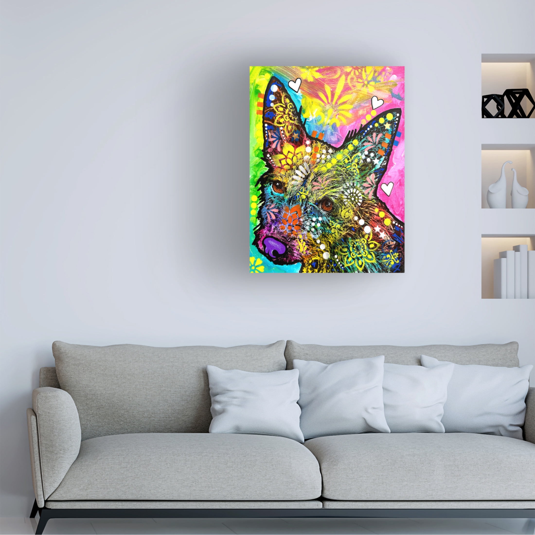Canvas Wall Art - Dean Russo- Exclusive 'Fuzz' Wall Art for Living Room, Bedroom, or Office Décor by Trademark Fine Art - 14 x 19 Inches