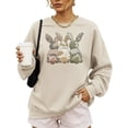 thumbnail image 6 of Camo 3 Easter Bunnies Sweatshirt for Women Teens & Kids Spring Family Matching Pullover Sand Sweatshirt Adult X-Large, 6 of 7