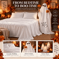 thumbnail image 4 of Beartech Microfiber Sheet Set, 4-Piece, Queen, White, 14-inch Deep Pocket, Flat Sheet for DIY Halloween Ghost Decor, 4 of 11