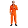 thumbnail image 2 of iiniim Men's Resistant Work Overalls One Piece Mechanics Workwear Coveralls Long Sleeve Jumpsuits Orange 180/XXL, 2 of 7