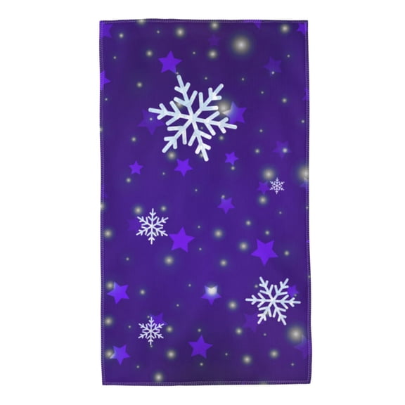 Kdxio Hand Towel Dark Purple Snowflakes for Bathroom Kitchen Fingertip Bath Towels 27.5 x 16 Inch Home Hotel Gym Laundry Room