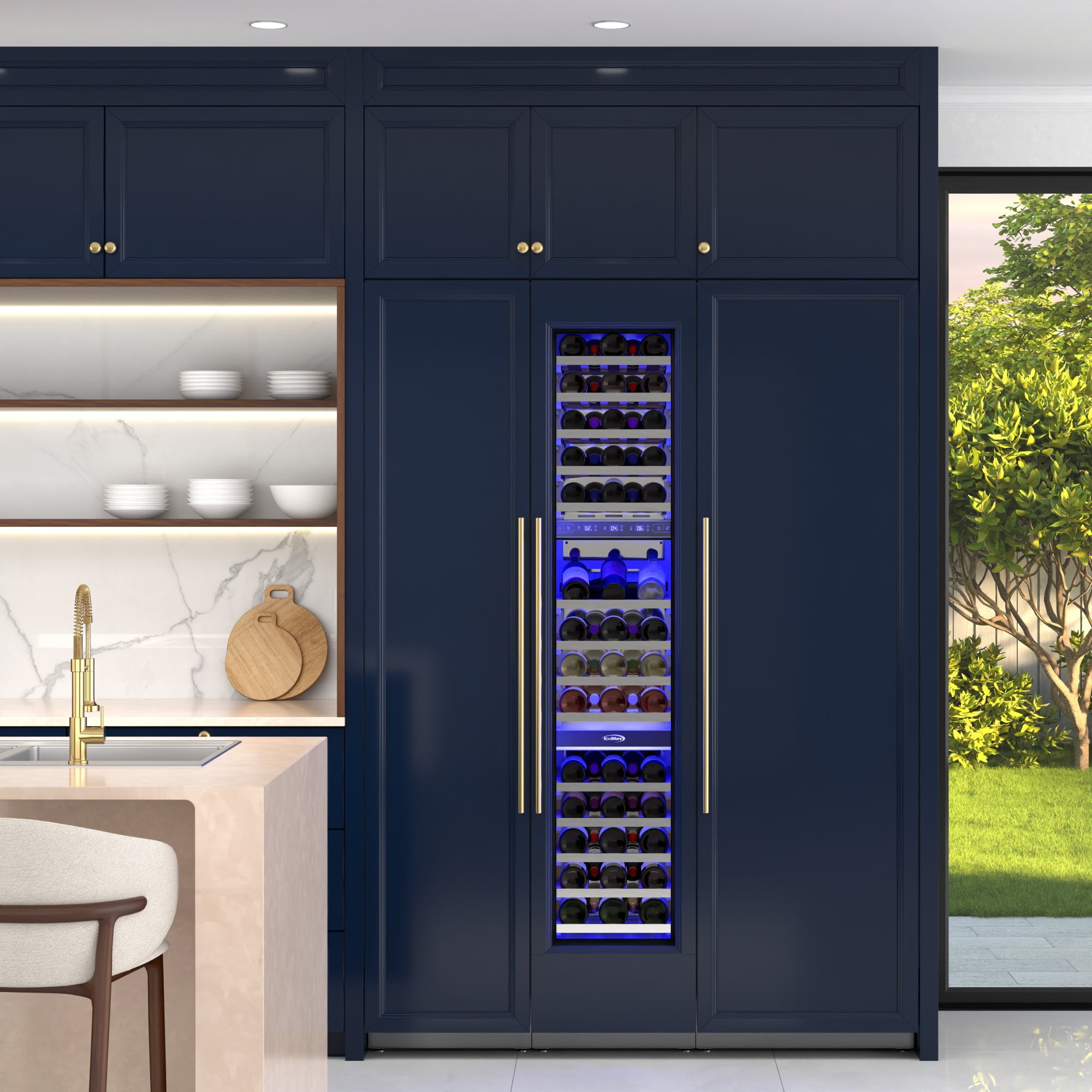 KoolMore Reserve Panel Ready 24 in. Column Refrigerator with a 18 in. Wine Cooler and 18 in. Freezer