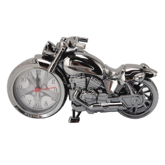 Reloj despertador de motocicleta Ingenioso modelo de motocicleta de simulación vintage Reloj despertador para niños Hogar Coche Oficina 168B Oro oscuro, un solo color