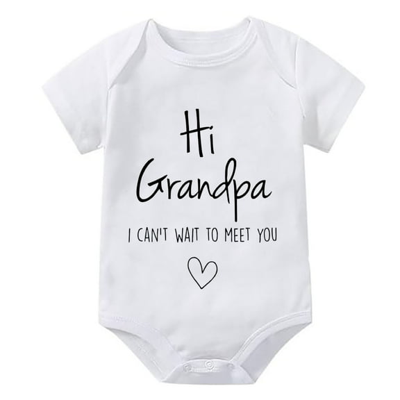 Hi Grandpa I Can't Wait To Meet You Pregnancy Announcement Infant Baby Bodysuit Baby Boy Girl Clothes Newborn Romper