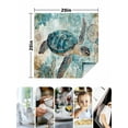 thumbnail image 5 of Hokiten Kitchen Dinner Napkins Set of 4 Teal Coastal Turtle Cloth Napkins Reusable Washable Table Napkins for Weddings Cocktail Parties Holiday Table Decor 20x20 Inch, 5 of 8